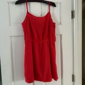 **3 for $20!!** Forever 21 Spaghetti Strap Dress with Floral Imprint Red-Orange